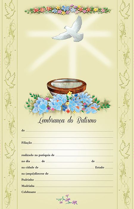 Batismo - Mini Diploma - 07 - (Pacote com 25 unidades)